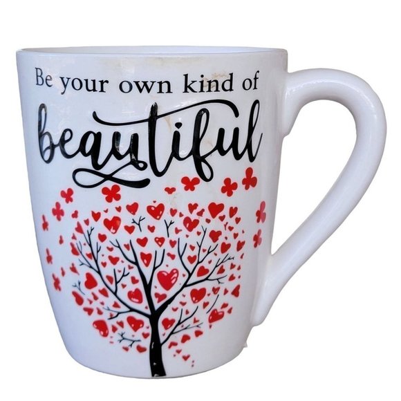 Unbranded Other - TREE of Red Hearts Coffee Tea Mug 'Be Your Own Kind Of Beautiful' 16 Oz